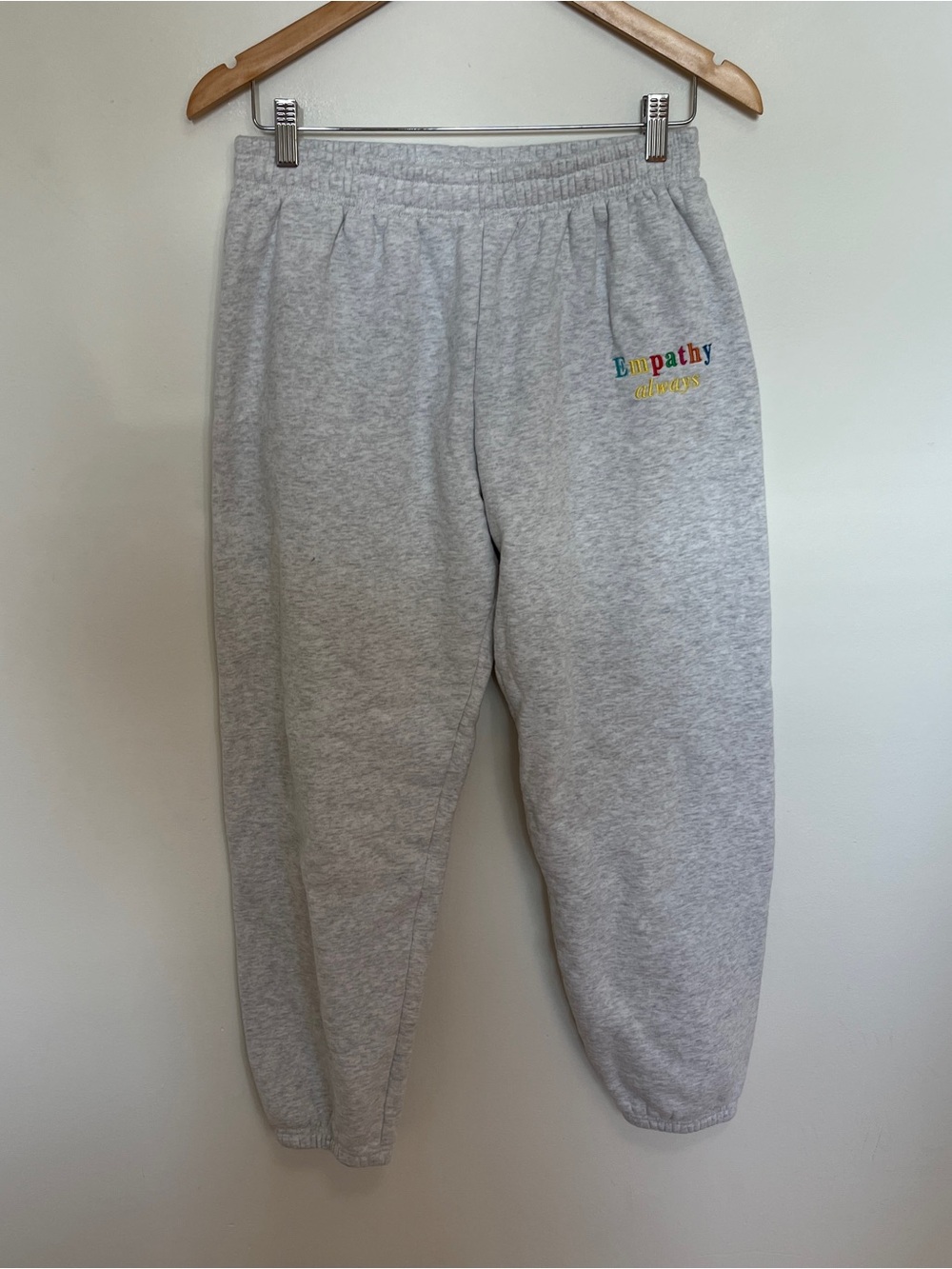 The Mayfair Group Empathy Always Grey Jogger Sweatpants Size M/L - Picture 2 of 5